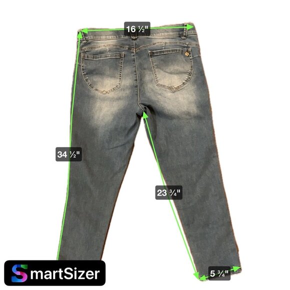 Democracy Womens Jeans Gray Size 14 Ab Technology Mid-Rise Cropped Skinny Casual - Picture 2 of 4